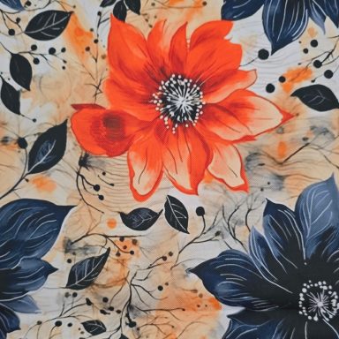 Blumen Schwarz Orange